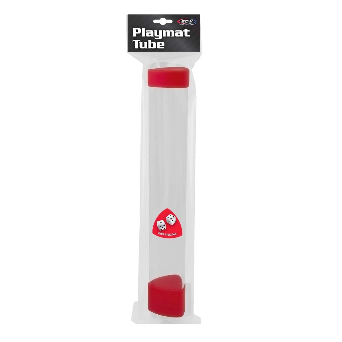 Playmat Tube with Dice Cap Red