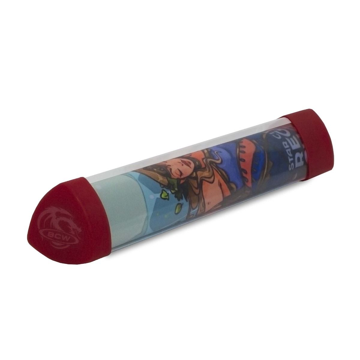 Playmat Tube with Dice Cap Red
