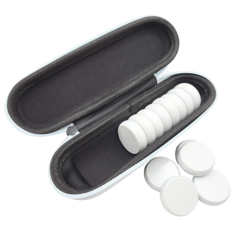 Crokinole 13 White Premium Glazed Wooden Discs with Hard Carry Case