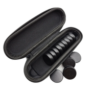 Crokinole 13 Black Premium Glazed Wooden Discs with Hard Carry Case