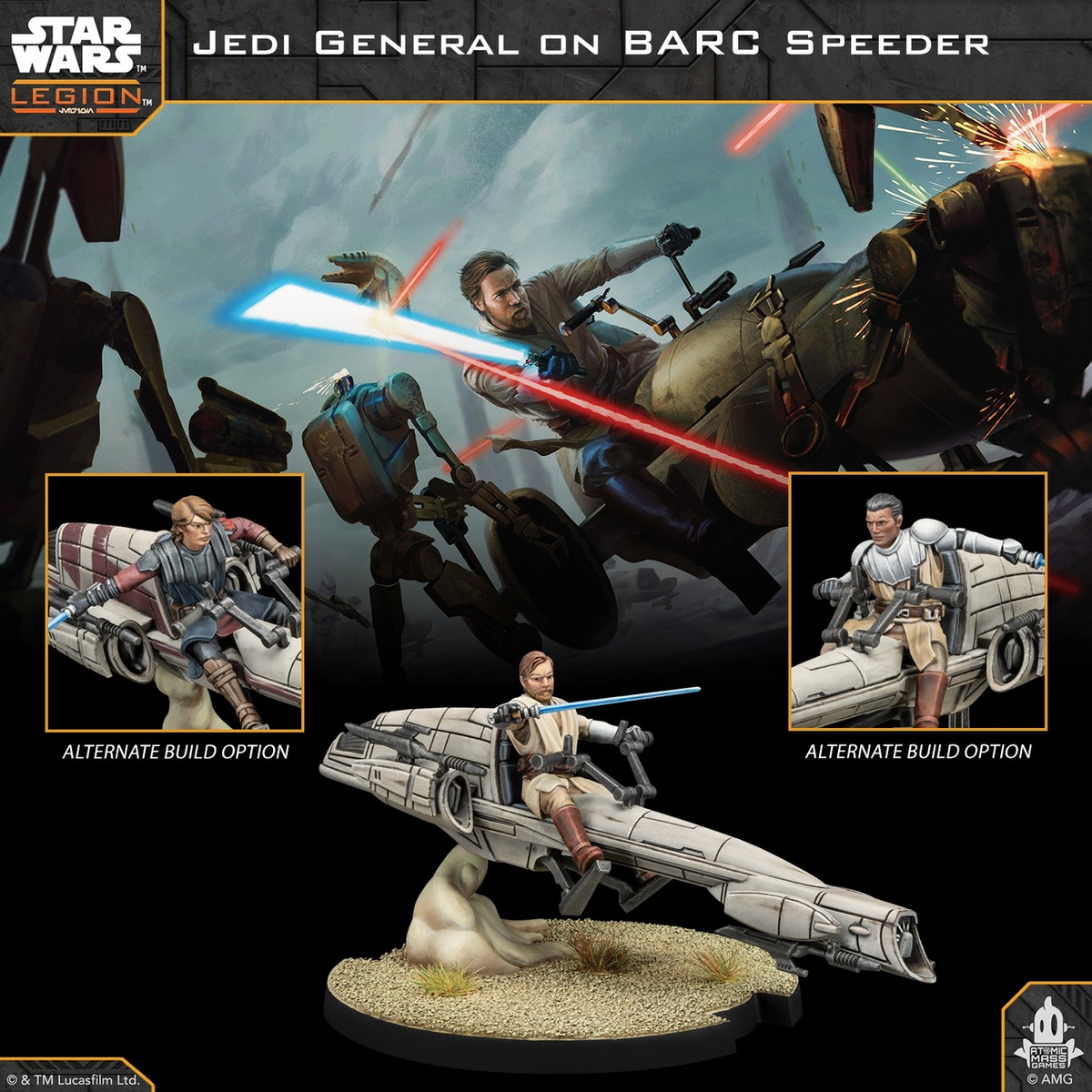Star Wars: Legion - Jedi General on BARC Speeder