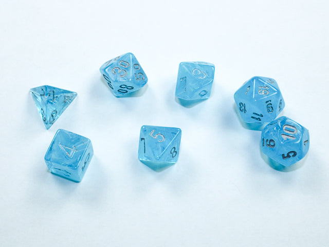LuminaryÃ¢â€žÂ¢ Mini-hedralÃ‚Â® Sky/silver 7-Die set