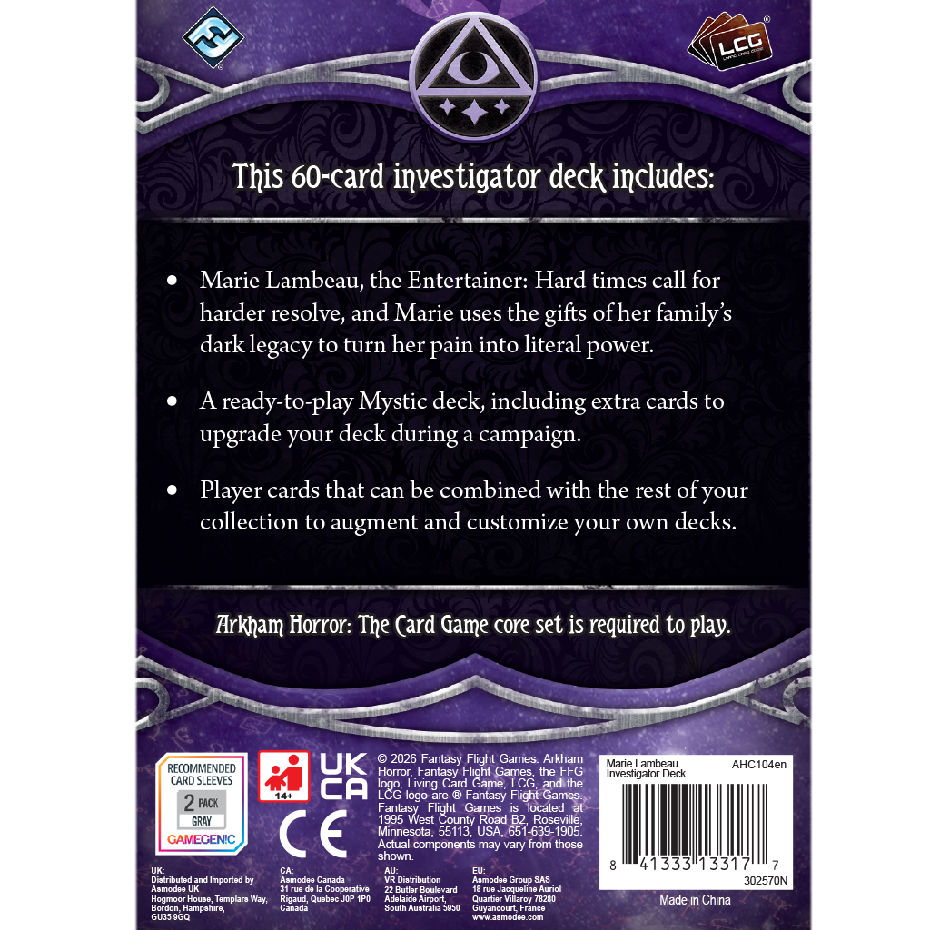Arkham Horror The Card Game Marie Lambeau Investigator Deck