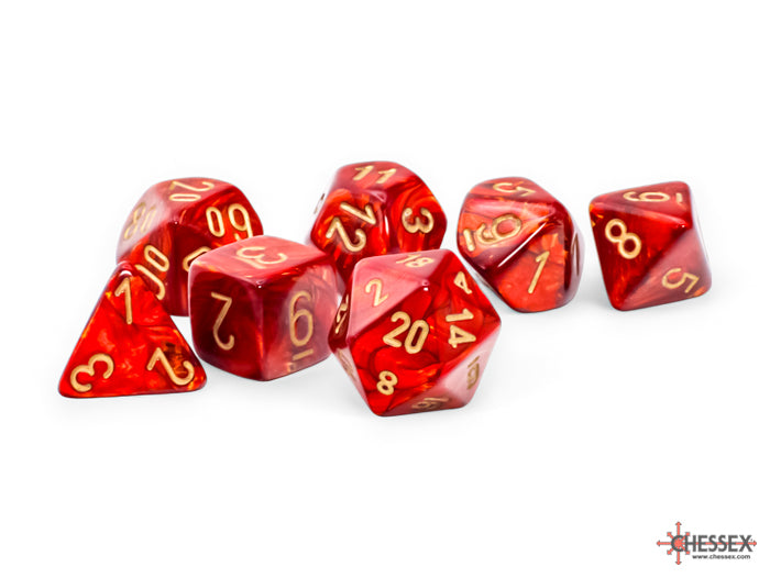 ScarabÃ‚Â® Mega-hedralÃ‚Â® ScarletÃ¢â€žÂ¢/gold 7-Die Set