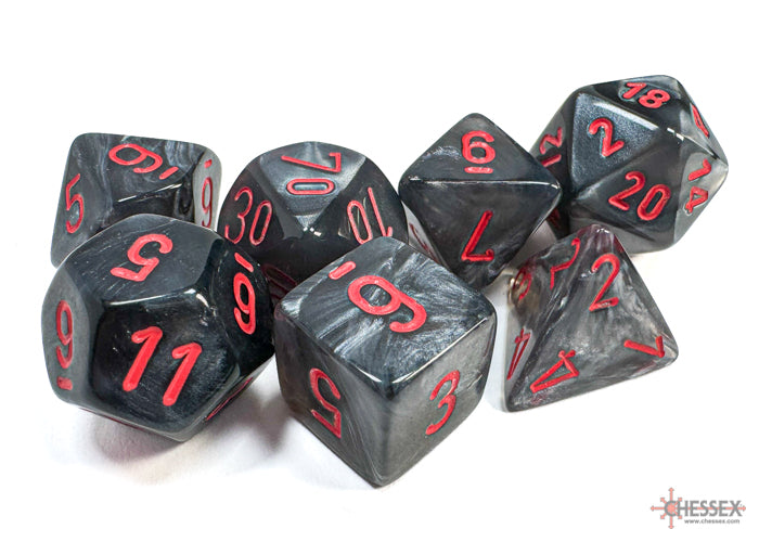 VelvetÃ‚Â® Polyhedral Black/red 7-Die Set