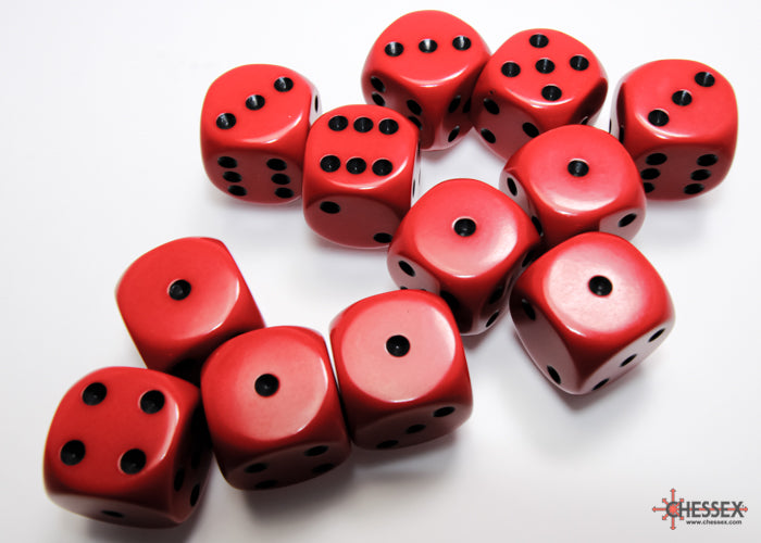 Opaque 16mm d6 Red/black Dice BlockÃ¢â€žÂ¢ (12 dice)