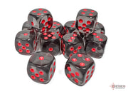 Translucent 16mm d6 Smoke/red Dice BlockÃ¢â€žÂ¢ (12 dice)