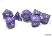 Opaque Polyhedral Purple/white 7-Die Set
