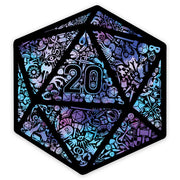 Mosaic D20 Waterproof Die Cut Vinyl Sticker