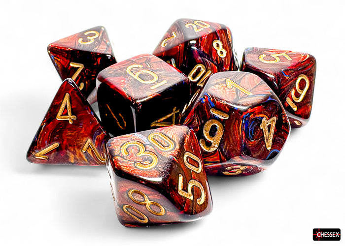 ScarabÃ‚Â® Mega-hedralÃ‚Â® Blue BloodÃ¢â€žÂ¢/gold 7-Die Set