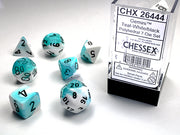 GeminiÃ‚Â® Polyhedral Teal-White/black 7-Die Set