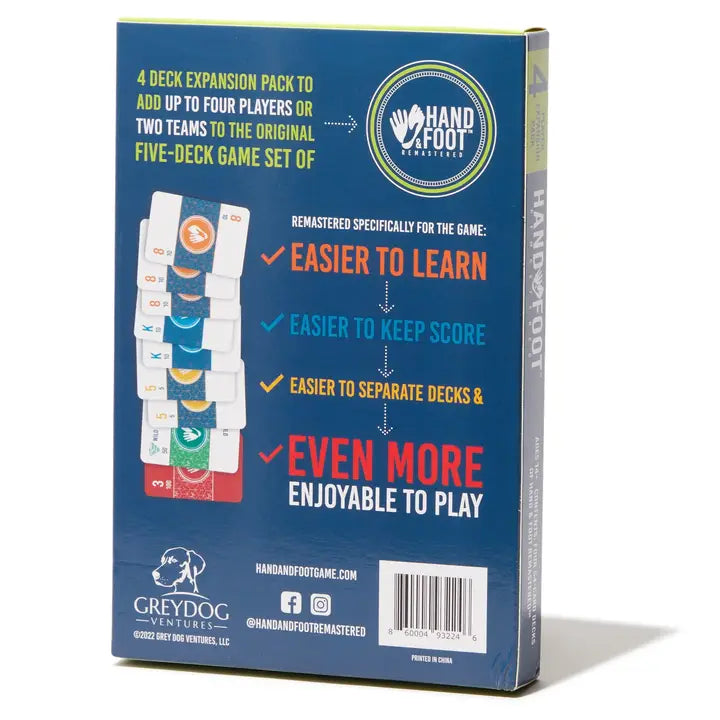 Hand & Foot Remastered Card Game 4 Player Expansion Pack