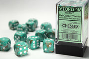 Marble 16mm d6 Oxi-CopperÃ¢â€žÂ¢/white Dice BlockÃ¢â€žÂ¢ (12 dice)