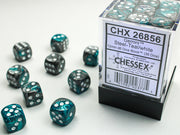 GeminiÃ‚Â® 12mm d6 Steel-Teal/white Dice BlockÃ¢â€žÂ¢ (36 dice)