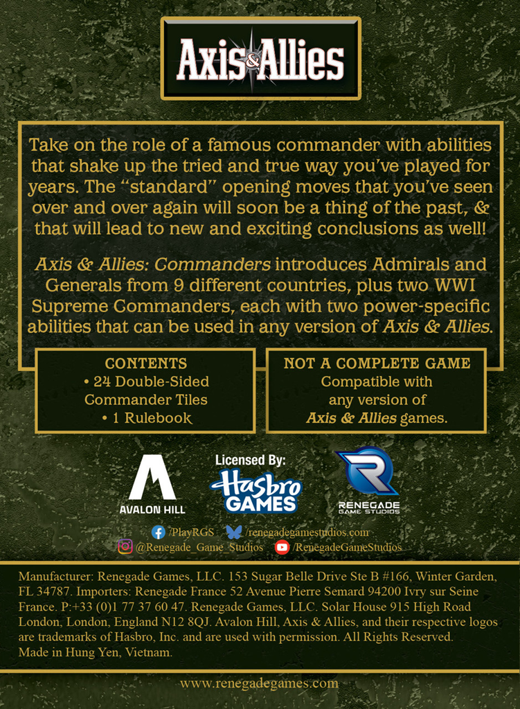 Axis & Allies: Commanders Expansion