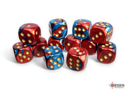 GeminiÃ‚Â® 16mm d6 Red-Teal/gold Dice BlockÃ¢â€žÂ¢ (12 dice)