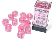 BorealisÃ‚Â® 16mm d6 Pink/silver LuminaryÃ¢â€žÂ¢ Dice BlockÃ¢â€žÂ¢ (12 dice)