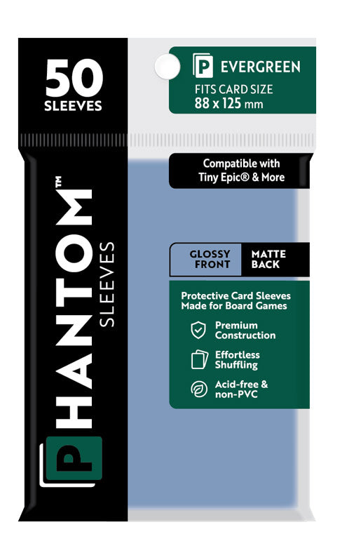 Phantom Evergreen Sleeves Gloss/Matte 88x125mm Clear 50ct