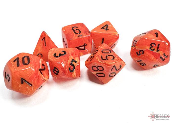 VortexÃ‚Â® Polyhedral Orange/black 7-Die Set
