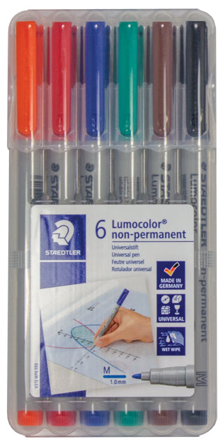 Water Soluble 6-Pack Markers Medium-Tip