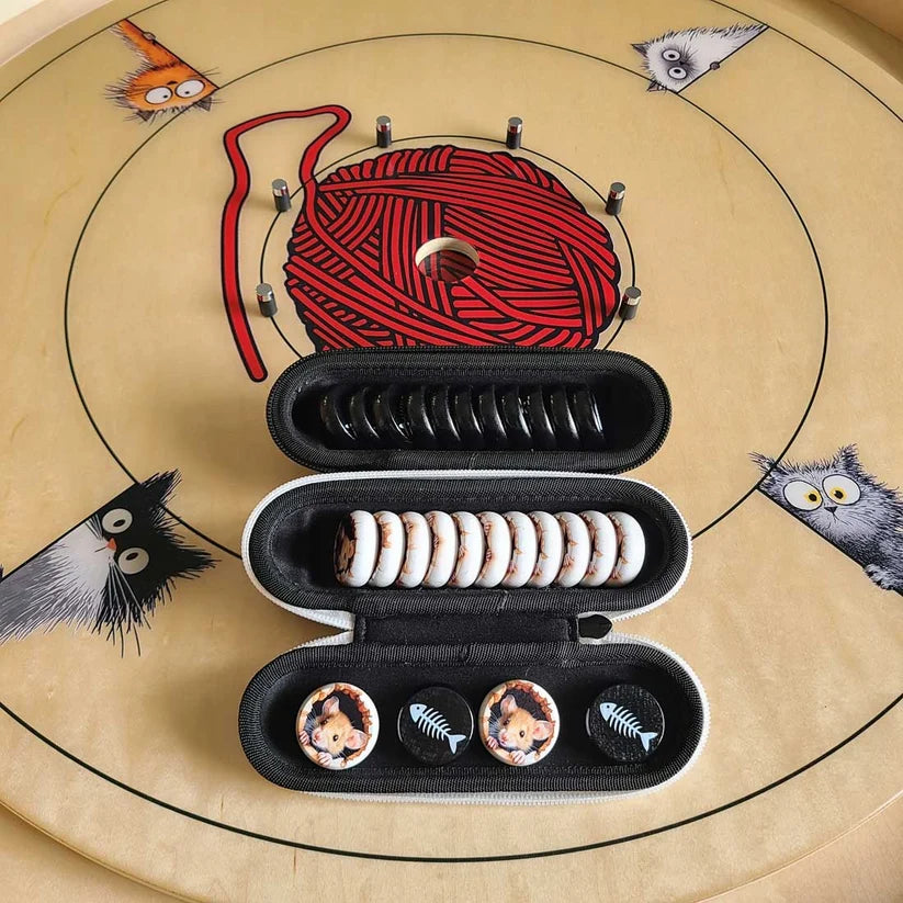 Crokinole Board Pet Lover Set Cats