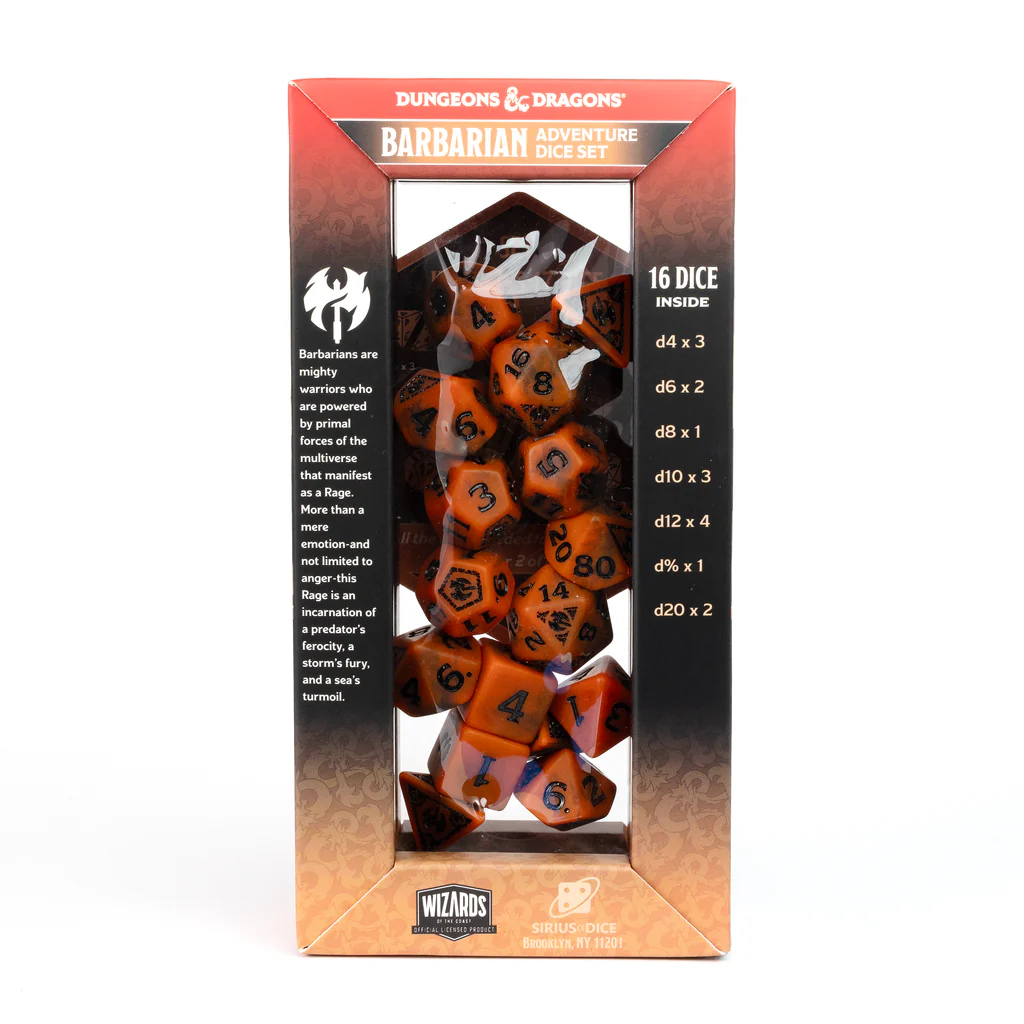 D&D Adventure Dice Barbarian Orange