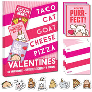 Taco Cat Goat Cheese Pizza Valentine Exchange Cards