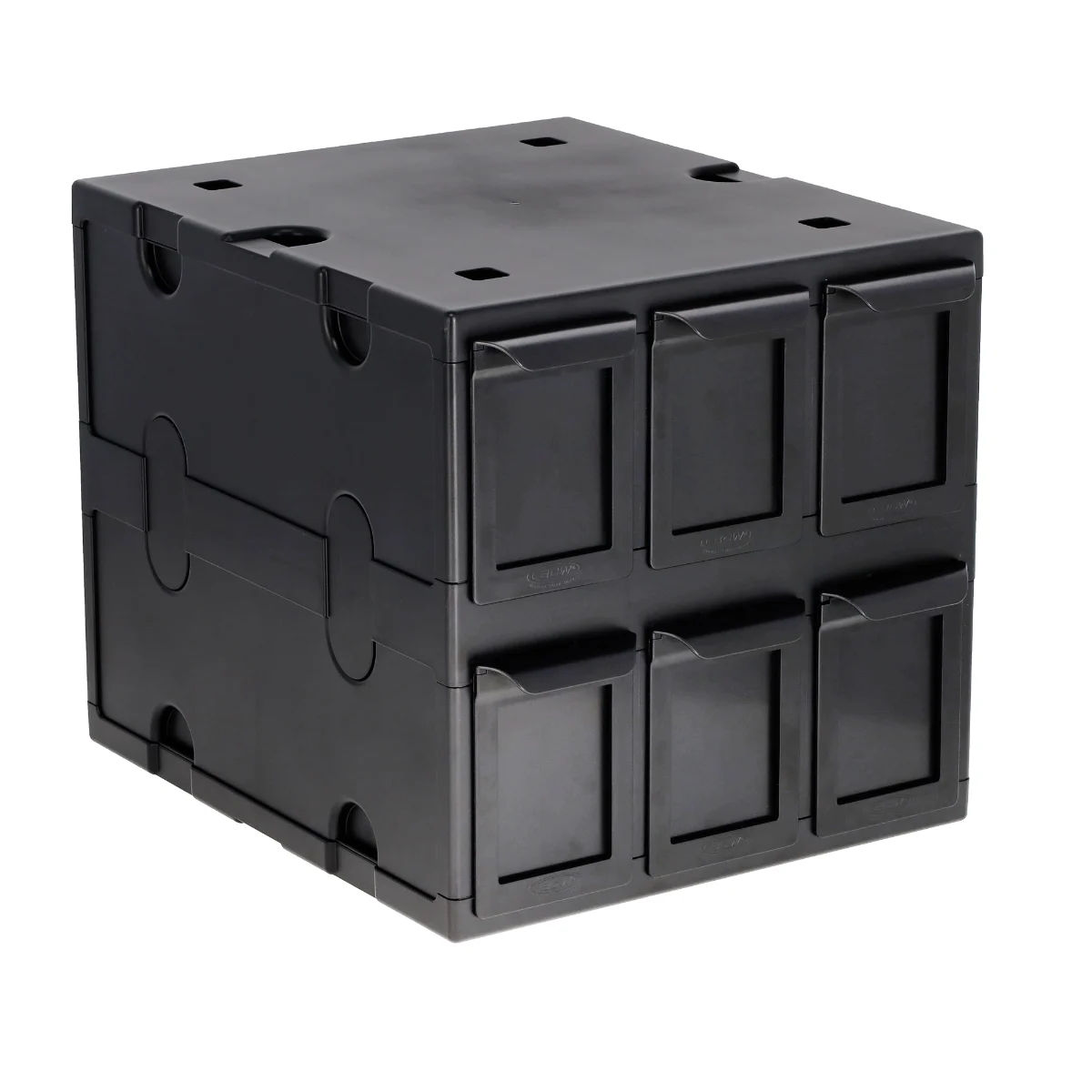 Card Catalog 6 Drawer Black
