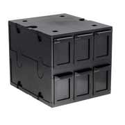 Card Catalog 6 Drawer Black