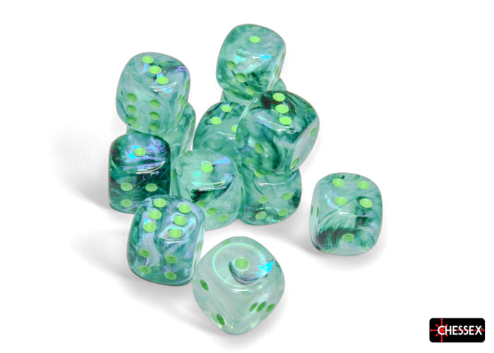 BorealisÃ‚Â® 16mm d6 Kelp/light green LuminaryÃ¢â€žÂ¢ Dice BlockÃ¢â€žÂ¢ (12 dice)