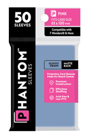 Phantom Pink Sleeves Gloss/Matte 65x100mm Clear 50ct