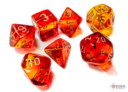 GeminiÃ‚Â® Polyhedral Translucent Red-Yellow/gold 7-Die Set