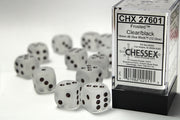 FrostedÃ¢â€žÂ¢ 16mm d6 Clear/black Dice BlockÃ¢â€žÂ¢ (12 dice)