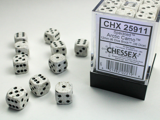 SpeckledÃ‚Â® 12mm d6 Arctic CamoÃ¢â€žÂ¢ Dice BlockÃ¢â€žÂ¢ (36 dice)