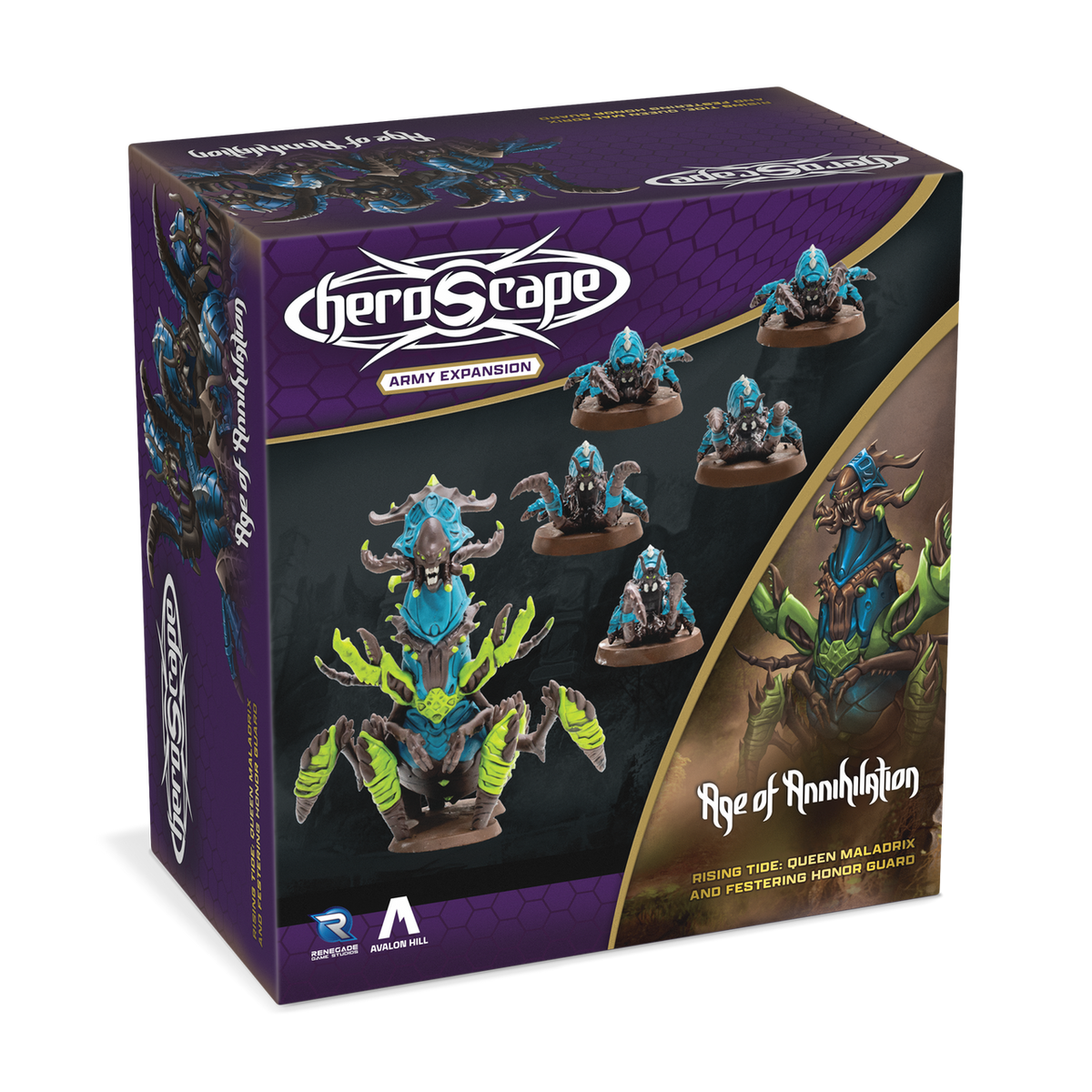 Heroscape: Rising Tide Queen Maladrix and Festering Honor Guard Army Expansion