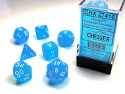 FrostedÃ¢â€žÂ¢ Polyhedral Caribbean BlueÃ¢â€žÂ¢/white 7-Die Set