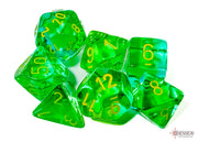 GeminiÃ‚Â® Polyhedral Translucent Green-Teal/yellow 7-Die Set