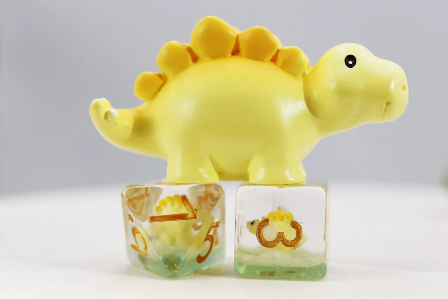 Dinosaur RPG Dice Set Yellow Stegosaurus