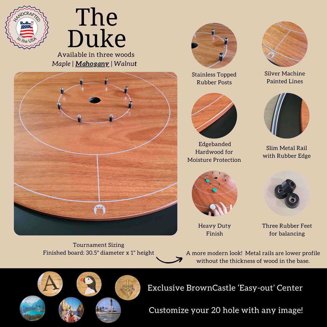 Crokinole Board The Duke Mahogany