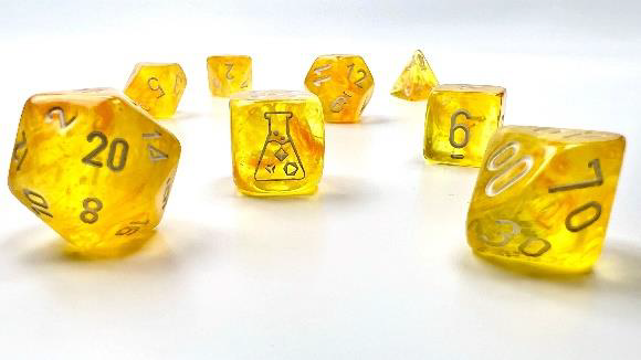 BorealisÃ‚Â® Polyhedral Canary/white LuminaryÃ¢â€žÂ¢ 7-Die Set +
