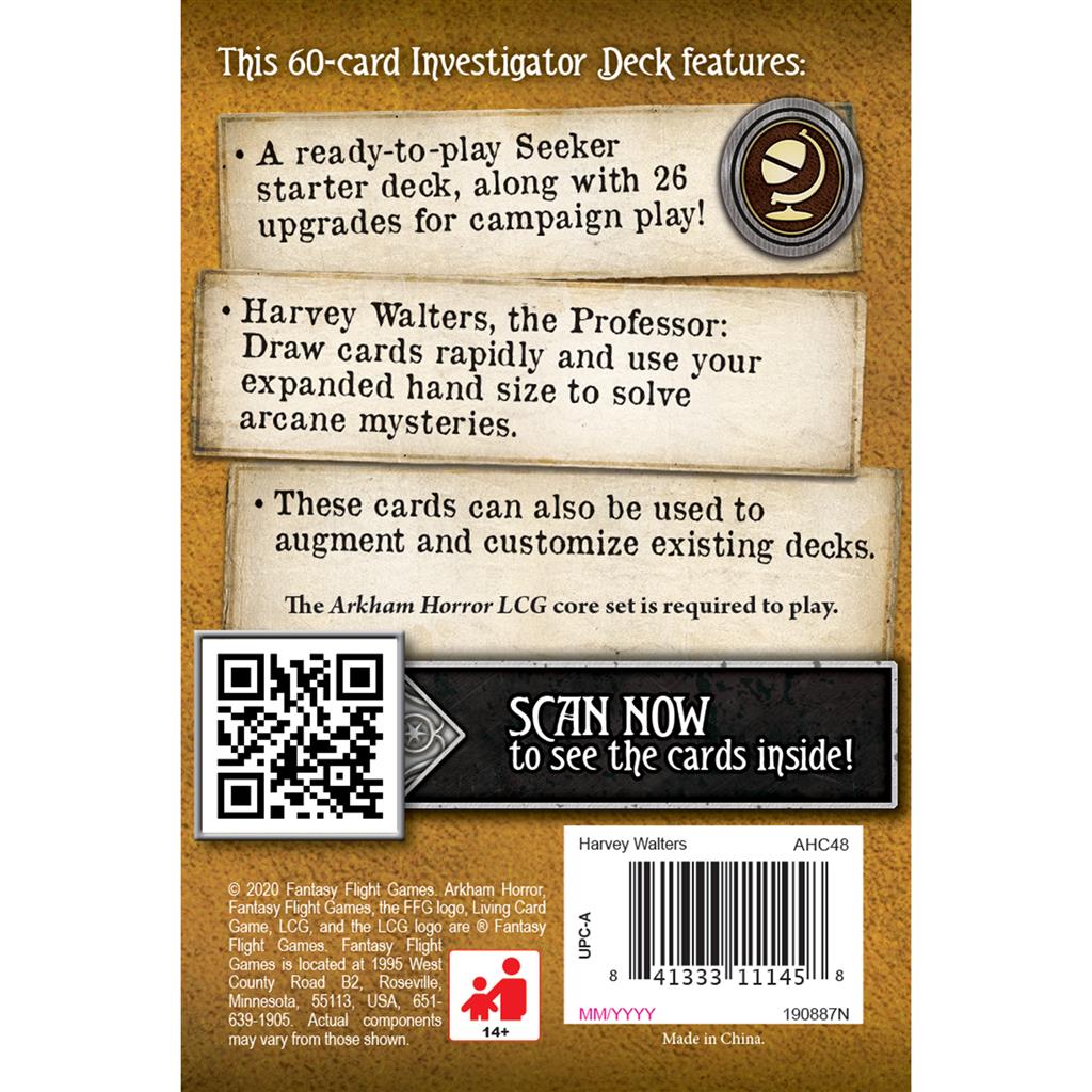Arkham Horror The Card Game Harvey Walters Starter Deck