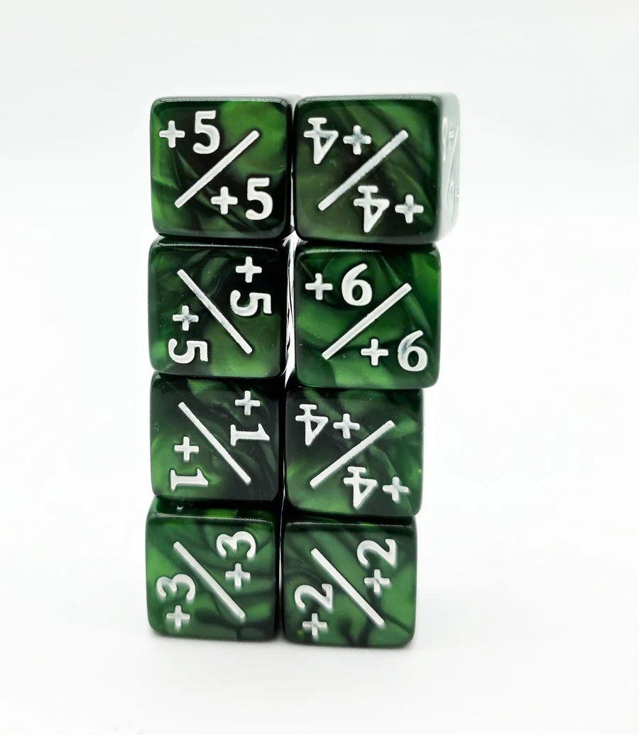 Dice Counters +1/+1 Pearl Green Counters for Magic Set of 8