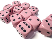 Opaque 16mm d6 Pastel Pink/black Dice BlockÃ¢â€žÂ¢ (12 dice)