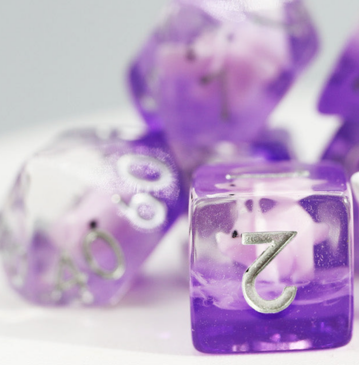 Dinosaur RPG Dice Set Pink Triceratops