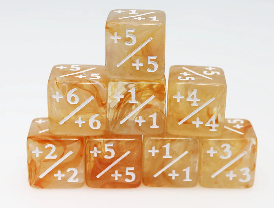 Dice Counters +1/+1 Orange & White Counters for Magic