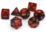 GeminiÃ‚Â® Mini-hedralÃ‚Â® Purple-Red/gold 7-Die Set