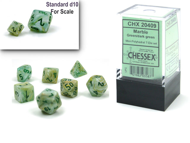 Marble Mini-hedralÃ‚Â® Green/dark green 7-Die Set