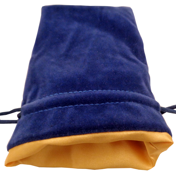Small Dice Bag Velvet Blue w/ Gold Satin