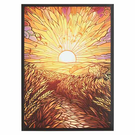 Card Sleeves Standard Matte Art Stained Glass Golden Plains