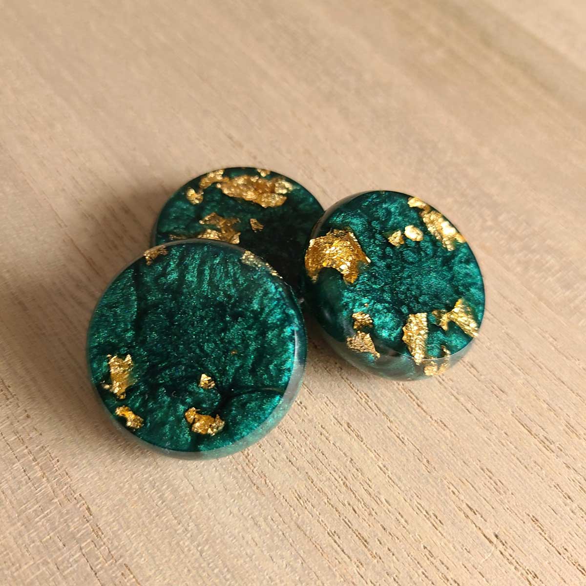 Crokinole Discs -Resin - Gilded-GreenGold